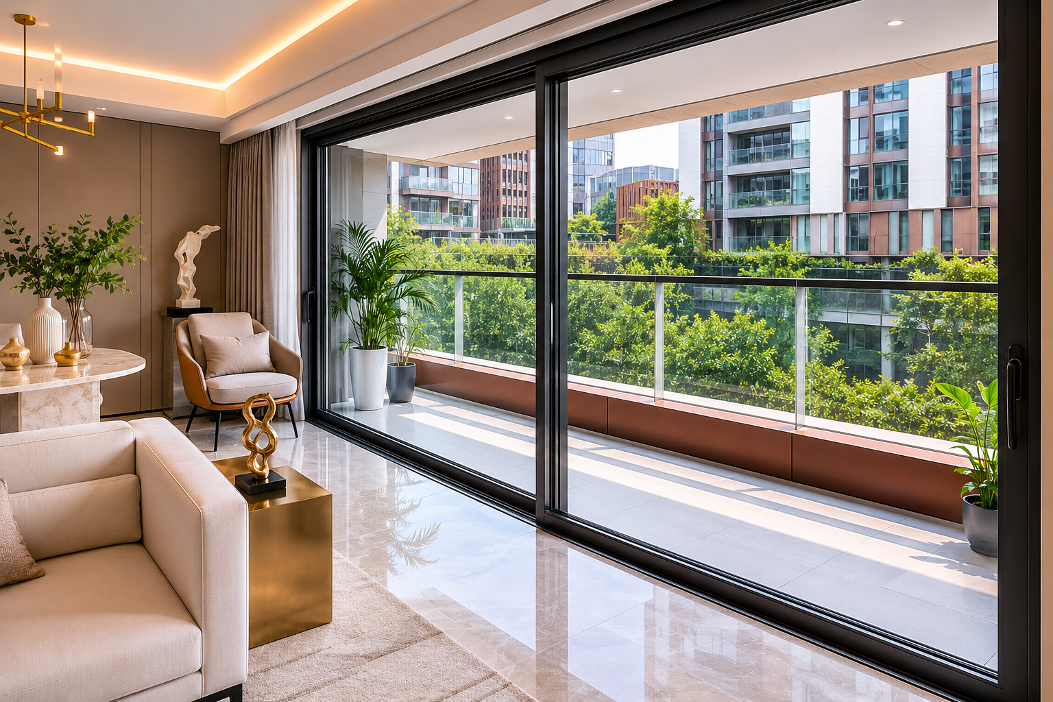 Double Glazed Flat Threshold Sliding System