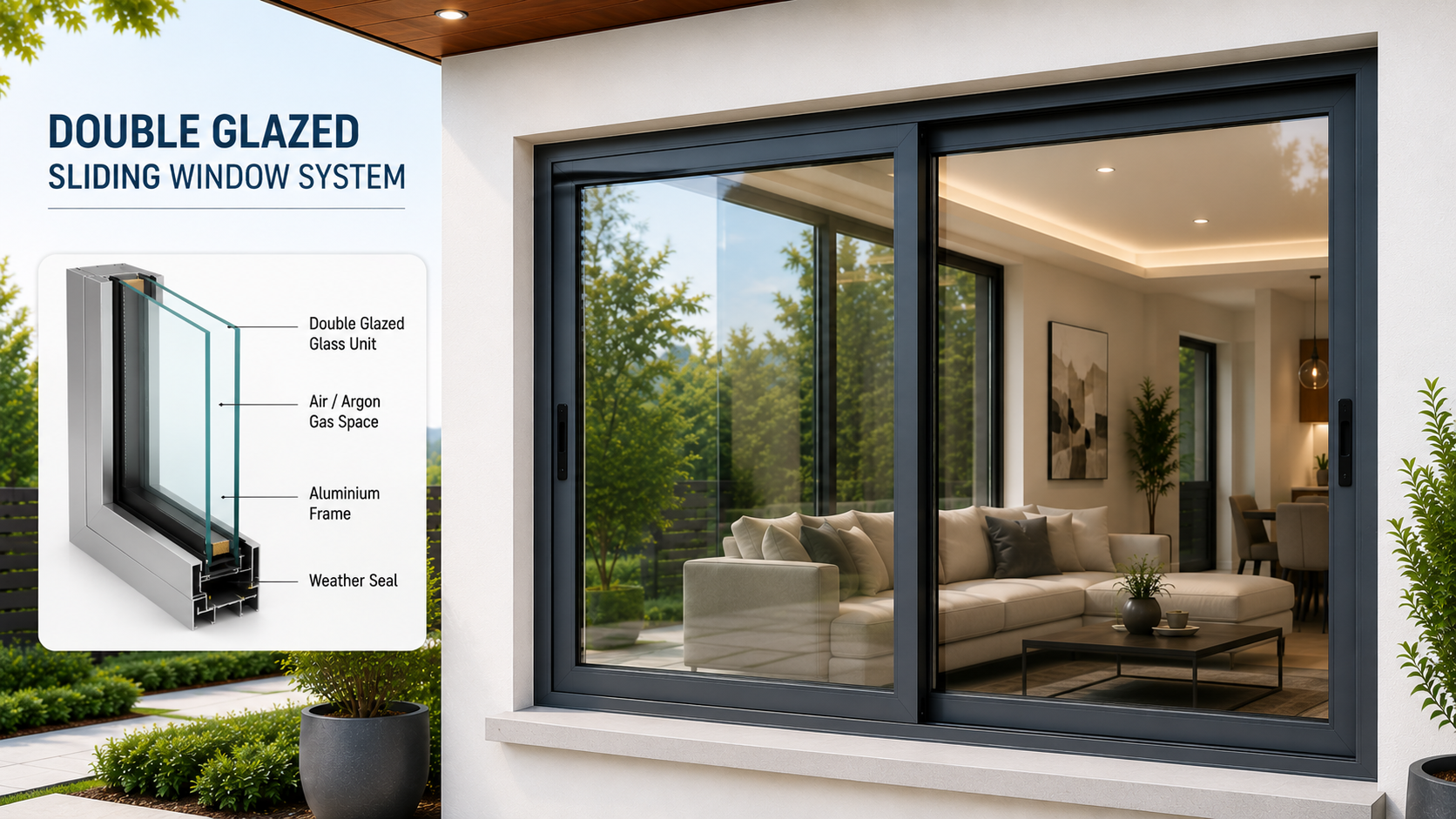 Double Glazed Sliding Window System