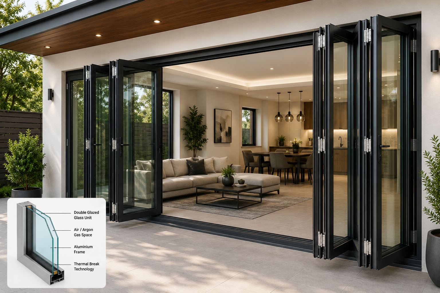 Double Glazed Folding Door System