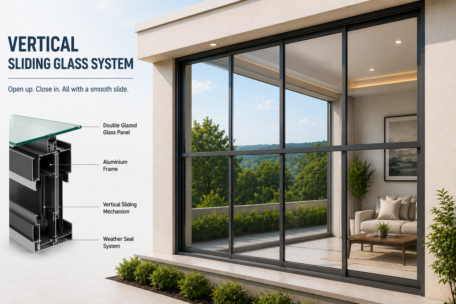 Vertical Sliding Glass System